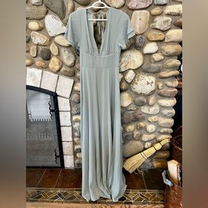 Lulu’s Sage Green Maxi Gown
